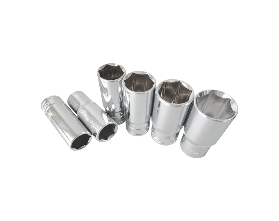 6角1/2镜面铬钒钢长套筒